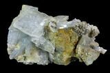 Blue Bladed Barite, Quartz and Pyrite Association - Morocco #91414-1